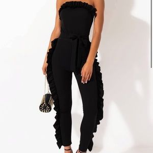AKIRA: WILL YOU STAY WITH ME SIDE RUFFLE JUMPSUIT